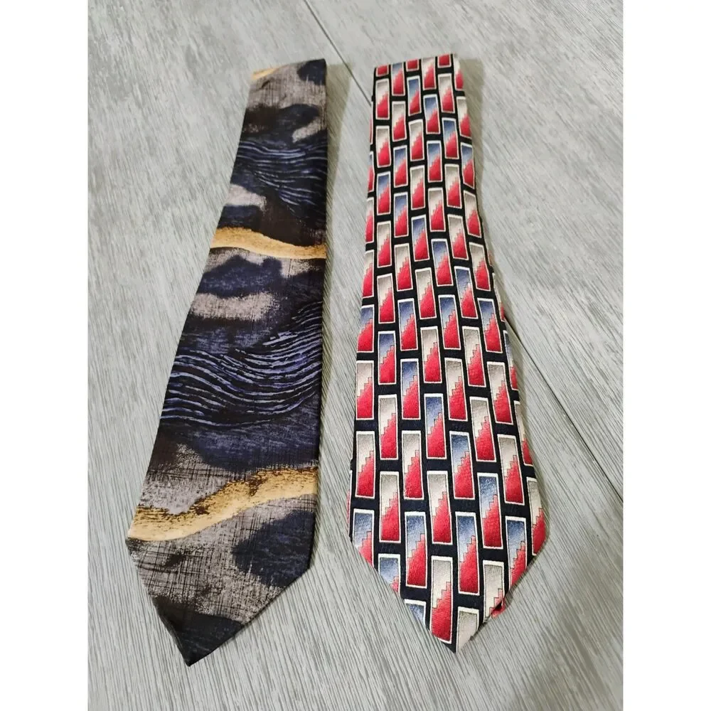 Pierre Cardin Mens Vintage Silk Printed Designer Ties
